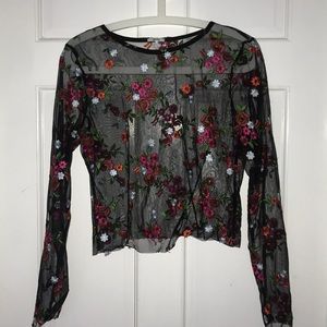Sheer embroidered top